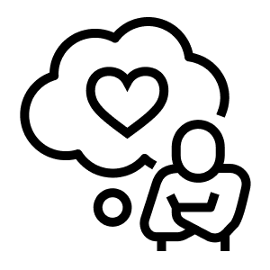 Icon of a person with a thought bubble above their head