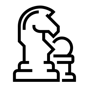 Icon of a rook and pawn chess piece