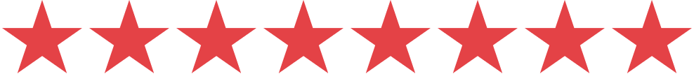 A horizontal line of 8 red stars.
