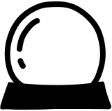 A drawing of a crystal ball.
