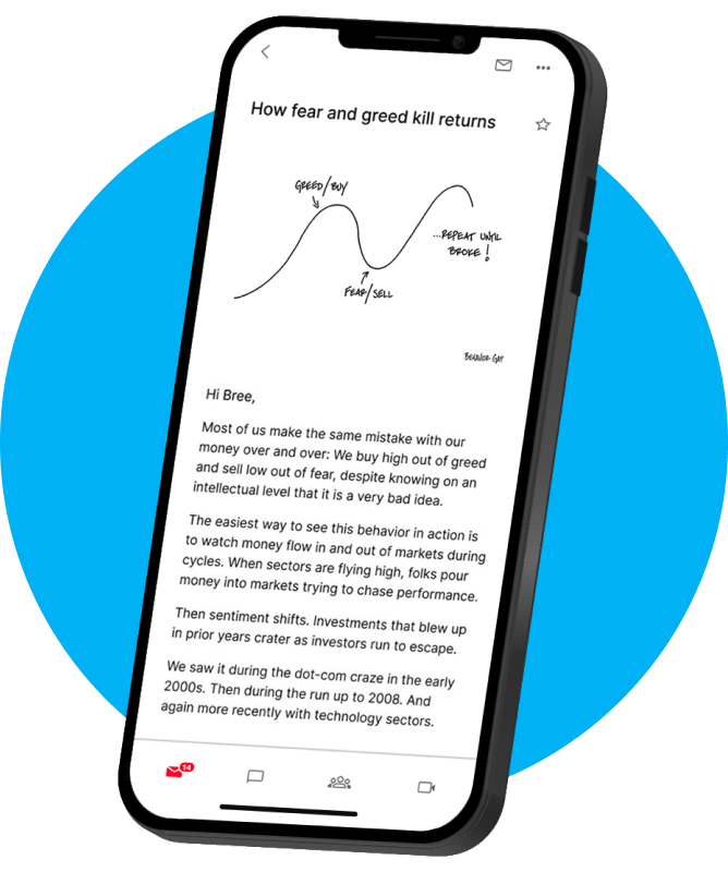 A smartphone displaying one of the emails from this campaign.